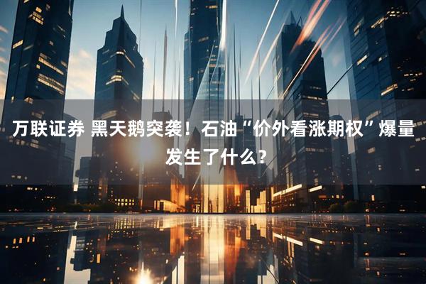 万联证券 黑天鹅突袭!石油“价外看涨期权”爆量 发生了什么?