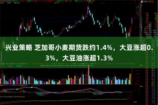兴业策略 芝加哥小麦期货跌约1.4%，大豆涨超0.3%，大豆油涨超1.3%